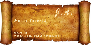 Jurin Arnold névjegykártya